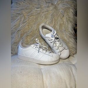 Adidas Superstar White Leather Low Top Sneakers Size 2